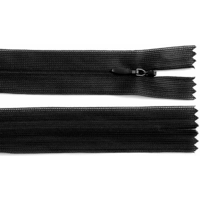 Prima-obchod Spirálový zip skrytý No 3 délka 30 cm dederon, barva 332 černá – Zboží Mobilmania