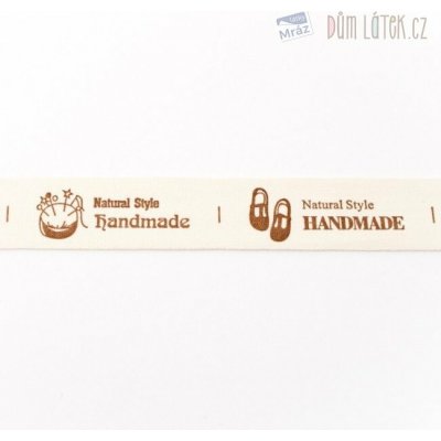 Bavlněná stuha "Handmade" – Zboží Dáma