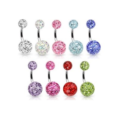 Šperky4U piercing do pupíku kulička Swarovski krystaly duhová BS01021-AB – Sleviste.cz