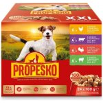 Propesko Adult kuře & hovězí & krůta & jehně 24 x 100 g – Hledejceny.cz
