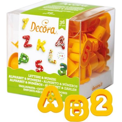 Vykrajovátka abeceda a číslice 36 ks 2x1,6cm - Decora – Zboží Mobilmania