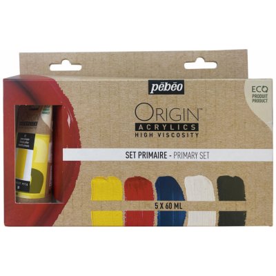 Pébéo Origin Acrylics sada akrylových barev základní odstíny 5 ks 60 ml – Hledejceny.cz