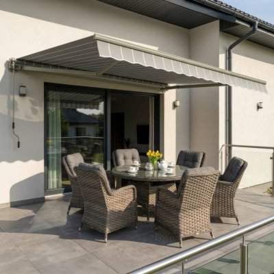 Gutroof Balkonová markýza CLASSIC 300x250 šedá/bílá – Zbozi.Blesk.cz