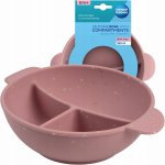 Canpol Babies Silikonová dělená miska s přísavkou Dots růžová 360 ml – Zboží Mobilmania