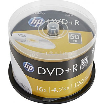 HP DVD+R 4,7GB 16x, cakebox, 50ks (DRE00026-3) – Zboží Živě