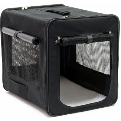 Wiltec Skládací přepravní box pro domácí zvířata s vyjímatelným vloženým polštářem M 58 x 46 x 53 cm – Zboží Mobilmania