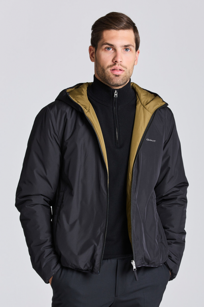 Gant D1. Reversible Hooded Jacket černá