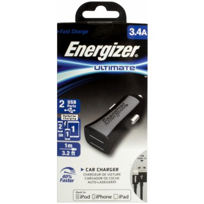 Energizer Ultimate Car Charger 3,4A 2USB nabíječka do auta (DCK2CULI3) černá – Zboží Živě