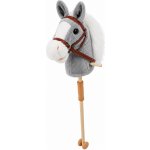 Hobby horse šedý kůň na tyči 100 cm se zvuky a kolečky – Hledejceny.cz