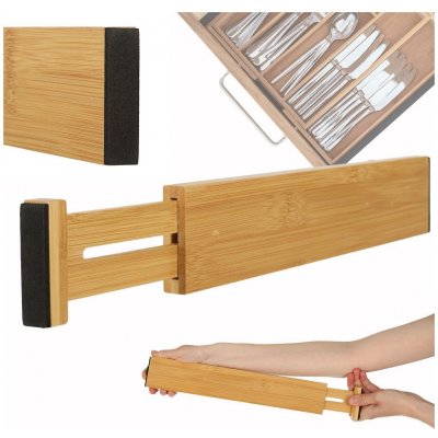 OEM - Organizér do zásuvky nastavitelný bambusový oddělovač 43x6x1,5cm 1 kus – Sleviste.cz