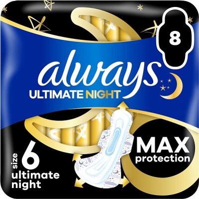 Always Ultimate Night hygienické vložky Vel. 6 s křidélky 8 ks – Zboží Mobilmania