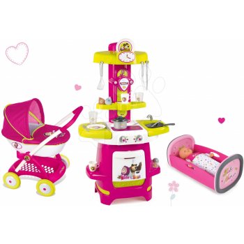 Smoby Set Hello Kitty hluboký 55 cm ručka kuchyňka Cook a panenka Baby Nurse se šatičky