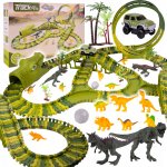 Majlo Toys Autodráha s autíčkem na baterie a dinosaury 260 dílků Dino Track – Zboží Dáma