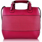 L&S Fashion růžová perforovaná kabelka LS00268 růžová – Zboží Mobilmania