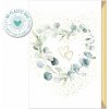 Přání Artebene Svatební přání ražené s obálkou srdce/eukalyptus