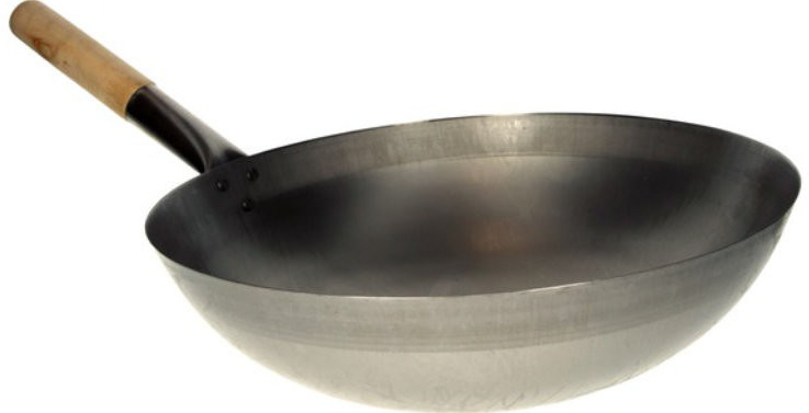 Heuschen & Schrouff Wok pánev s dřevěnou rukojetí 33cm kulaté dno