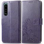 VSECHNONAMOBIL 53539 ART FLOWERS Peněženkový kryt Sony Xperia 5 IV fialový – Sleviste.cz