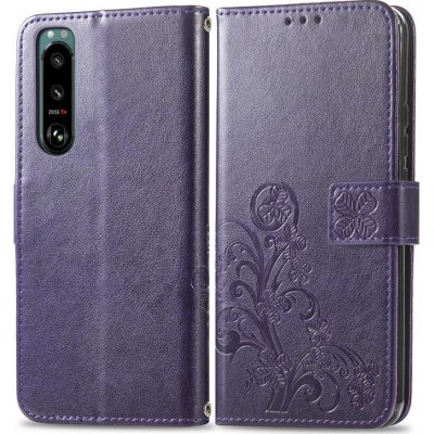 VSECHNONAMOBIL 53539 ART FLOWERS Peněženkový kryt Sony Xperia 5 IV fialový – Sleviste.cz