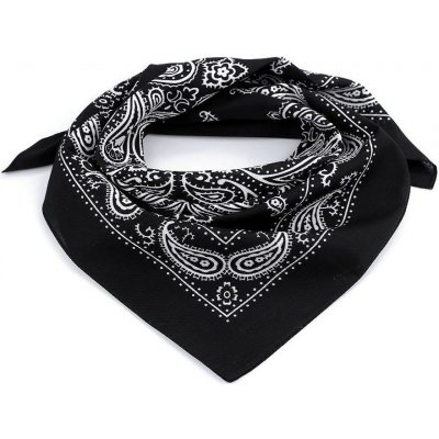 Stoklasa Bavlněný šátek paisley 3 černá – Zboží Mobilmania