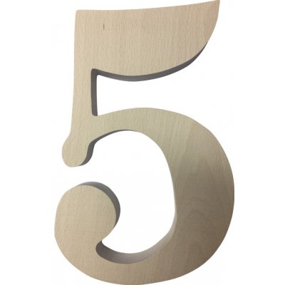 Číslo domu 5 přírodní dřevo 180mm – Hledejceny.cz
