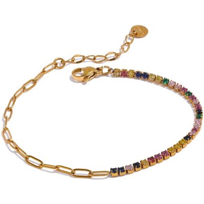 Grace Jewellery Elegantní náramek se zirkony chirurgická ocel BN-10-1306A-1 Barevná/více barev