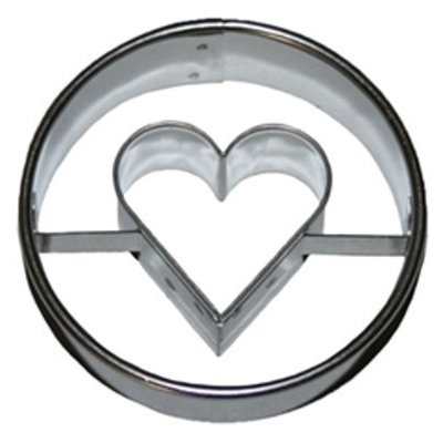 Nerezové vykrajovátko - Kolečko hladké se středem srdíčko - 3cm – Zboží Dáma