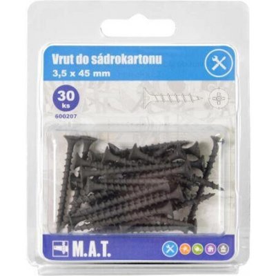 M.A.T. Group Vruty do sádrokartonu 3,5 x 45mm fosfátované hrubý závit (50ks) – Hledejceny.cz