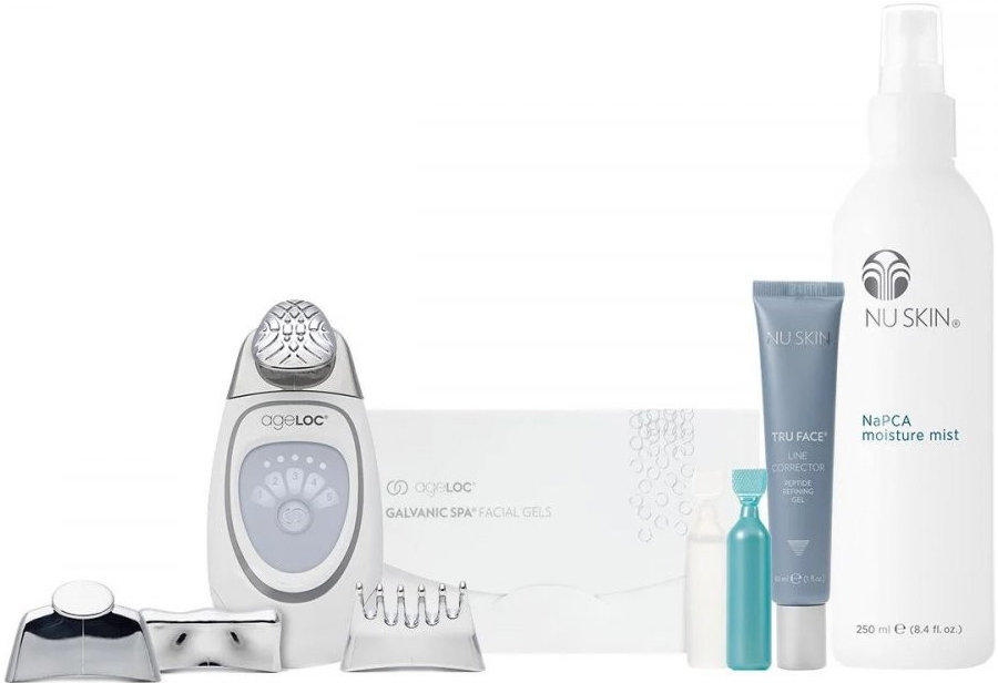 NuSkin ageLOC Galvanic Spa Face care Essentials NaPCA Moisture Mist II 250 ml + Tru Face Line Corrector 30 ml + Facial Gels ageLOC Twist Top 4 x 11 ml dárková sada