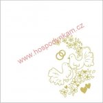 Ubrousky 2-vrstvé, 33 x 33 cm SVATBA [50 ks] WIMEX 82102 – Zboží Dáma