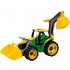 Auta, bagry, technika Lena Traktor se lžíci a bagrem zeleno-žlutý 107 cm