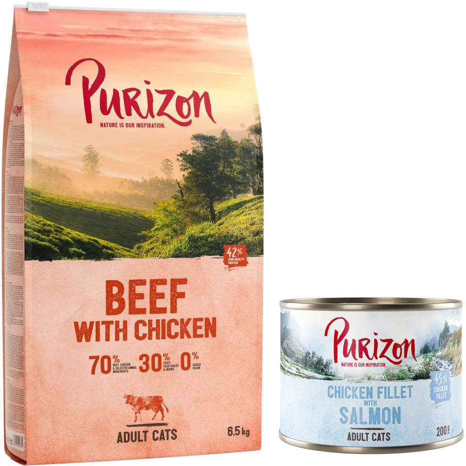 Purizon Adult hovězí & kuře bez obilnin 6,5 kg