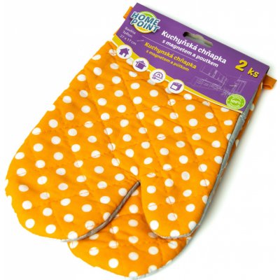 TextilCentrum.cz Kuchyňská chňapka bavlna / teflon HOME POINT, oranžová s puntíky, 27x17cm 2ks (pravá, levá) – Zboží Dáma