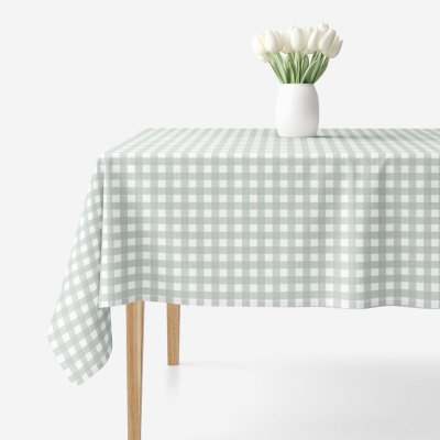 Goldea hranatý ubrus 100% bavlněné plátno šalvějově zelené kostičky 100x100 cm – Hledejceny.cz