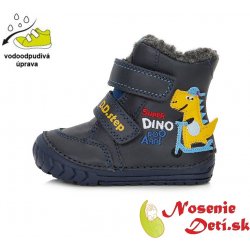 D.D.Step chlapecké zimní kožené boty Dino 029-394A tmavě modré