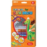 Barvy na sklo sada 6 barev 10,5 ml + 6 sklíček DINO – Zboží Mobilmania