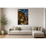 Obraz na plátně – Vánoční betlém pod zářící hvězdou 90 × 135 cm – Hledejceny.cz