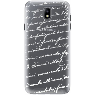 Pouzdro iSaprio Handwriting 01 Samsung Galaxy J7 2017 bílé – Zboží Mobilmania