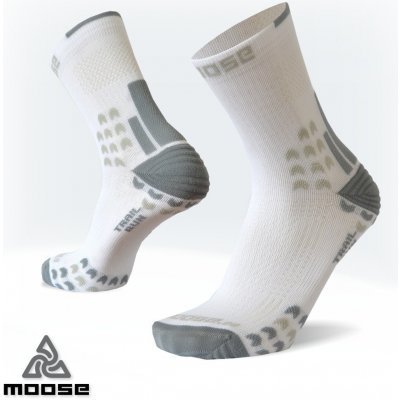 Moose TRAIL NEW kompresní běžecké ponožky bílá