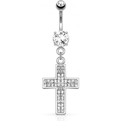 Šperky4U piercing do pupíku křížek WP01241 – Zboží Mobilmania