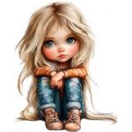 Nažehlovací obrázek - sedící děvčátko VI (dva rozměry), Velikost: Velký – Hledejceny.cz