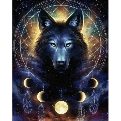 Amparo Miranda® Diamantový obrázek Lapač snů Vlk – Hledejceny.cz