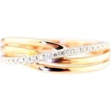 Zlatnictví Smaragd Briliantový prsten z růžového zlata V53