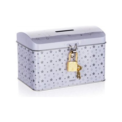 Banquet Plechovka kasička truhla 4KIDS 12,8x8,4x8,4cm bílá – Sleviste.cz