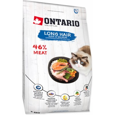 Ontario Cat Fresh Meat Long Hair Duck & Salmon 2 kg