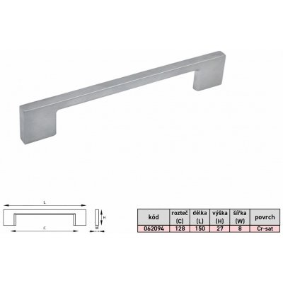 KNK VANESA 128mm Chrom matný – Zboží Mobilmania