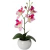 Gasper Umělá květina Orchidej v keramickém květináči, růžová, 21 cm