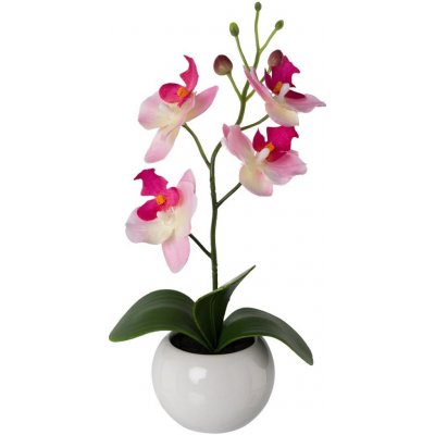 Gasper Umělá květina Orchidej v keramickém květináči, růžová, 21 cm – Zbozi.Blesk.cz