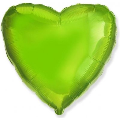 FLEXMETAL Balón foliový 45 cm Srdce zelená limetka