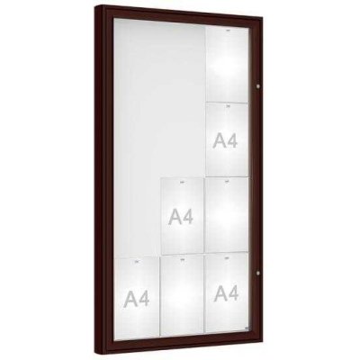 PROCITY Venkovní vitrína model 1000, 12 x A4, plexi, hnědá | Zboží Auto