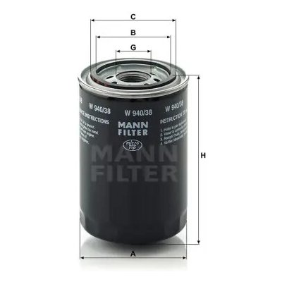 MANN FILTER Filtr hydrauliky W 940/38 – Hledejceny.cz
